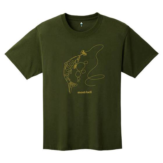 
Montbell Japanese sports outdoor summer quick-drying printed round neck short-sleeved T-shirt mountain range for men and women couples
