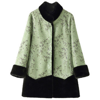 
Reversible gold mink velvet winter coat for middle-aged and elderly mothers