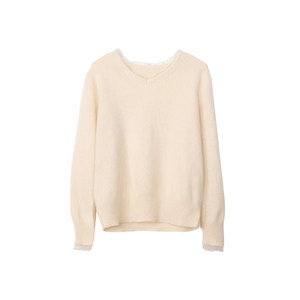 
ENJOYME shopping mall same style lace pullover knitted sweater for women 2025 winter long-sleeved temperament splicing top