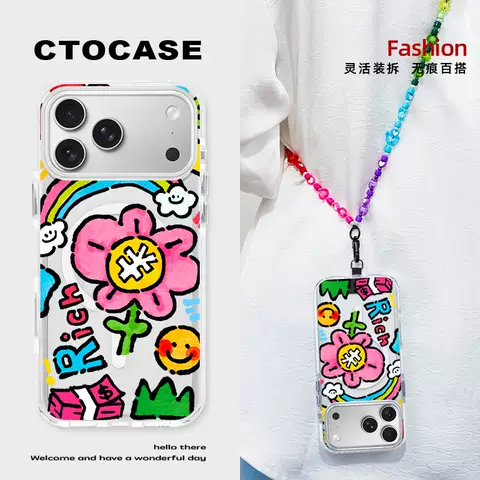 Girls【Drawing Illustration Flower】 Phone Cases Covers iPhone MagSafe MagSafe Cartoon Cute Pro/Plus/Max/Air – iPhone 17, iPhone 16, iPhone 15, iPhone 14, iPhone 13
