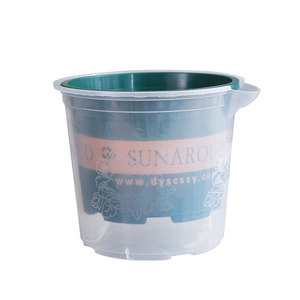 Flower pot automatic water absorption double-layer plastic potted balcony transparent gallon pot self-absorbing indoor bottom hole desktop durable
