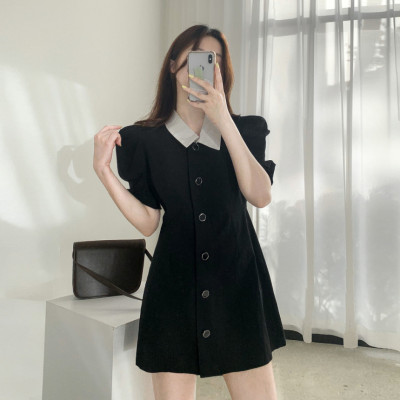 taobao agent Fitted brace, retro retro dress, plus size, puff sleeves, French retro style