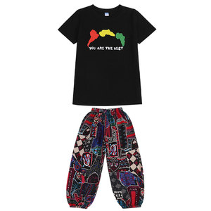 
Children's Cheerleading Games Opening Fashionable Ethnic Style Group Dance Performance African Drum Performance Costumes