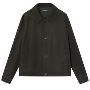 
[Deer pattern sheep leather] Baipin imported fabric lapel leather jacket men's 2026 spring new retro jacket