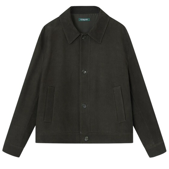 
[Deer pattern sheep leather] Baipin imported fabric lapel leather jacket men's 2026 spring new retro jacket