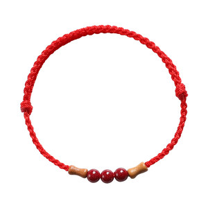 
Peach wood bamboo joint red rope bracelet anklet infant child boy and woman year braid rope cinnabar bracelet transport bead rope
