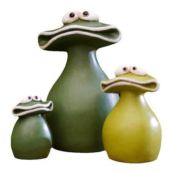 Cartoon big-mouthed frog desktop garden decoration ornament