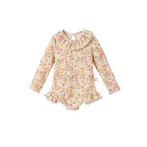 
[Quick-drying sun protection] Girls swimsuit baby floral long-sleeved one-piece swimsuit summer cool short-sleeved children's swimsuit