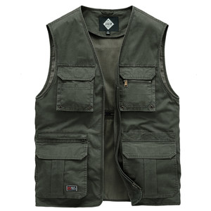
JEEP Jeep Multi-Pocket Vest Men Outdoor Casual Photography Vest Reporter Working Horse Clip Men's Vest Jacket