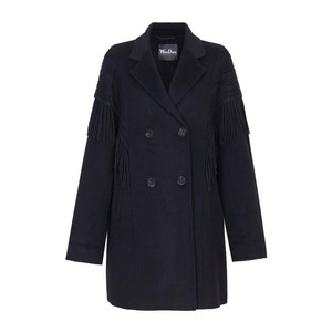 
Wandian black double-sided woolen coat winter loose mid-length coat 1234C03SJ2YX