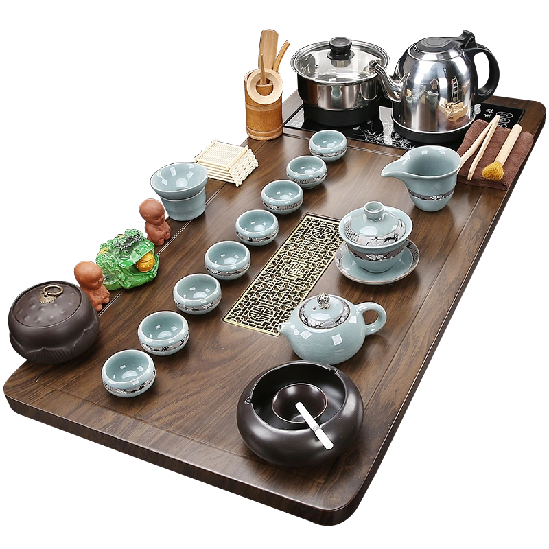 茶盘茶具家用排水式干泡茶台高端实木茶托盘办公室茶海套装电木款 