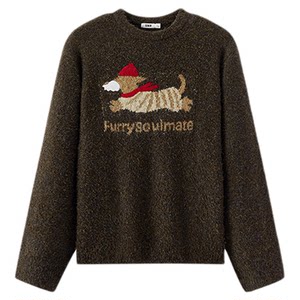 
Semir sweater men's winter cute pet jacquard sweater 2025 new American retro trend loose pullover sweater