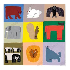 
Childlike abstract animal illustration ins style refrigerator magnet personalized creative decoration high-end soft magnetic sheet magnetic patch