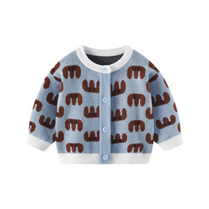 
Boys' coat spring 2026 new baby boy sweater knitted cardigan children's spring baby early spring top