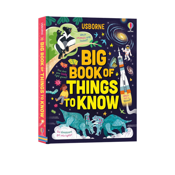 Usborne出品 知识大书 英文原版绘本 Big Book of Things to Know 关于人体恐龙宇宙动物儿童科普图解百科全书精装大开本