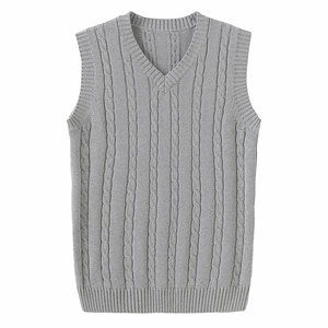 Autumn and winter Twita wool vest v -neck men with thickened velvetless knitted sweater vest sweater horses pinch hair shoulder shoulders