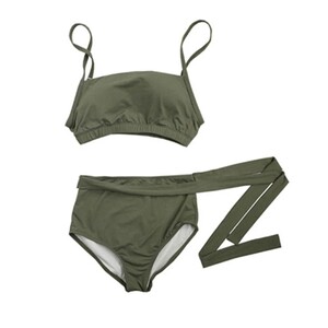 
2026 New Pure Desire Swimsuit for Women with Small Breasts Sexy Suspender Backless Strap Split Belly Covering Slim Spa Bikini