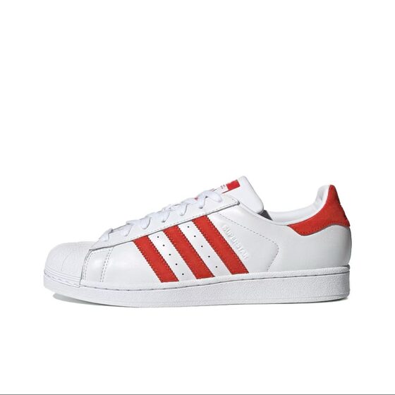 Adidas originals Superstar 白红 男女同款低帮板鞋 EF9237