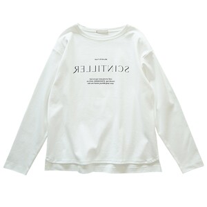 
Simple and stylish cotton round neck T-shirt spring pure cotton loose top women's long-sleeved versatile large size women's clothing T363