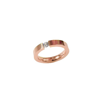 Single diamond plain ring for women, titanium steel, no need to take off after bathing