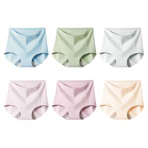 
Catman Women's Underwear Ice Silk Seamless High Waist Pure Cotton Antibacterial Crotch Women's Briefs Belly Controlling Girls Shorts 2026 New