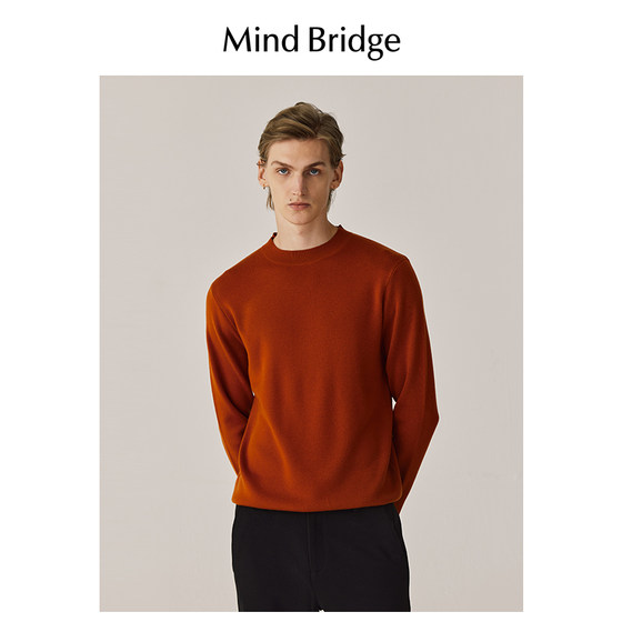 MB MindBridge Baijiahao ລະດູໜາວ ໃໝ່ ຄໍຄໍສີແຂງ sweater 2024 ເສື້ອຢືດແບບ ທຳ ມະດາຂອງຜູ້ຊາຍເກົາຫຼີ