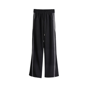 Large -size casual sports pants female autumn and winter new fat sister mm high waist looseness, thin, drooping wide -leg mopped trousers