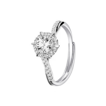 Star-woven twisted arm micro-set simulated diamond ring for men and women, luxury wedding ring, wedding ceremony props