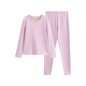 Fenten thermal underwear for women in autumn and winter round neck thickened suit autumn clothes and autumn pants for young men slim large size base shirt
