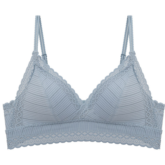 French underwear female no steel circle girl style pure desires, little breasts gathered thin lace brahlet triangular cup bra
