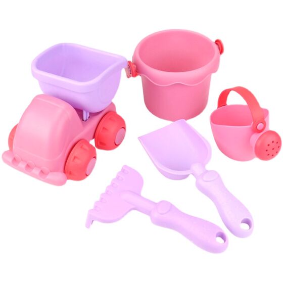 
Children's beach toy set sand digging tools bucket shovel rake water beach bucket small ATV for boys and girls