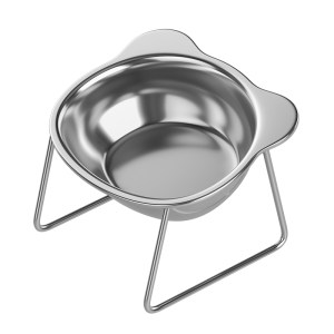 
Cat bowl and dog bowl. Stainless steel cat food bowl is not easy to knock over. Cat drinking bowl protects cervical vertebra and increases height. Pet rice bowl