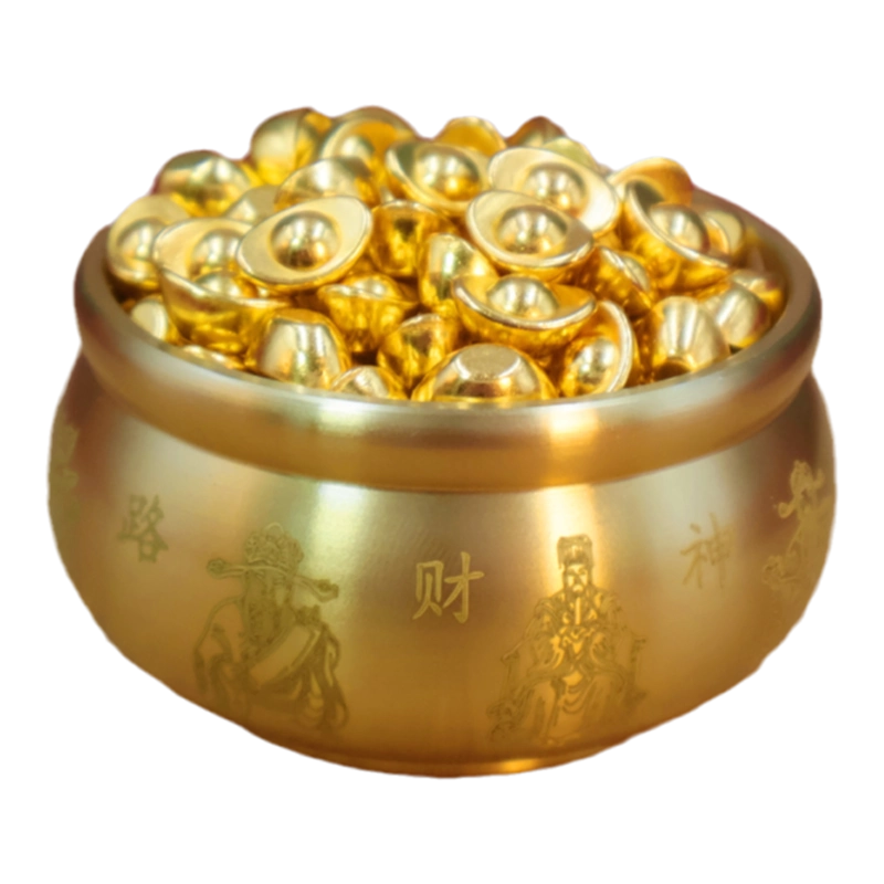 銅制 五路財神元宝 聚宝盆 招財進宝 応接間 博古架 装飾品 現代工芸品 置物 O1CN01NbIkiK20FbvC2Z0cd_!!