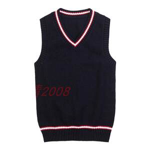 
Etonland's same school uniform spring and autumn style vest for primary and secondary school students for boys and girls pure cotton knitted wool vest 09B107