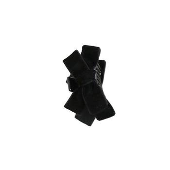 Star style black velvet bow bangs clip
