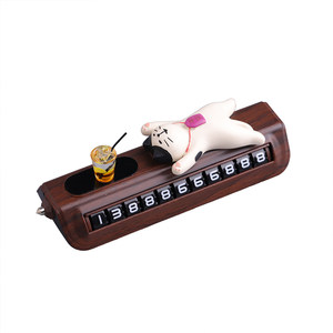 
YUJIAN丨New Year's Cat moves the phone number and cute temporary parking number and car interior decoration car ornaments