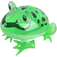 Net Red Bouncing Green Toad Lonely And Widow Jumping Large Small Frog Yo-Ball Inflatable Glowing Balloon Toy