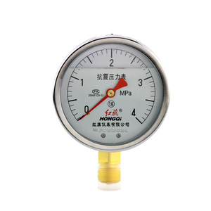 
Direct sales by manufacturer Hongqipian Instrument Shock-resistant and anti-seismic pressure gauge YTN-100 0-1MPa oil-filling pressure gauge