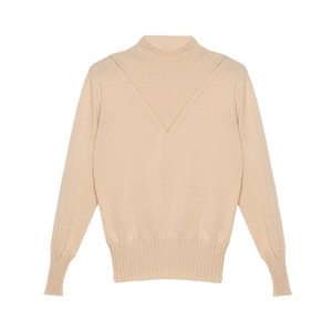 Light autumn thin semi -high -necked sweater, women's autumn and winter new bottoming wool sweater solid colors slit sweater