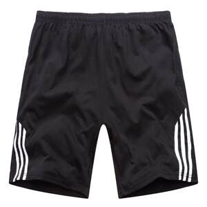 Summer sports shorts men's loose cotton five-quarter pants solid color casual beach pants straight plus size basketball pants trendy

