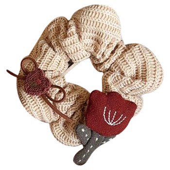 
Cute cartoon knitted large intestine hair ring for women without hurting their hair