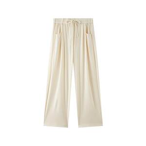 
Sanfu Casual Pants 2026 New Summer Loose High-waisted Slim Wide-Leg Pants Straight-leg Gray Pit Striped Pants Women's Clothing