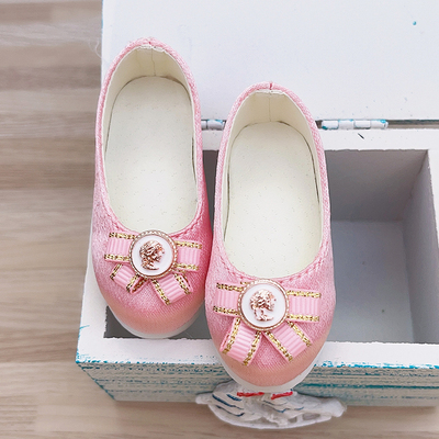 taobao agent BJD four -point baby shoes Xiongmei msd rabbit Dou Dou MDD giant baby pink bow flat flat shoes satin