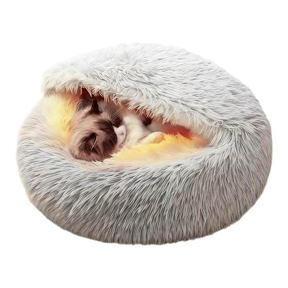 Cat nest Winter warm shell nest cat closed safe house plush dog nest pet cat cushion cat bed
