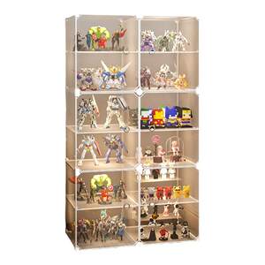 Figure display cabinet suitable for Lego building block storage box household transparent children's toy model display shelf