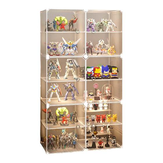 Figure display cabinet suitable for Lego building block storage box household transparent children's toy model display shelf
