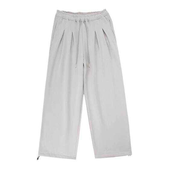 
Gray straight velvet sweatpants for boys autumn and winter 2026 new thickened long pants loose sports casual pants