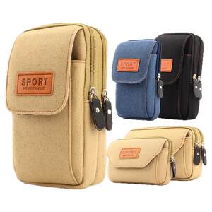 Mobile phone pocket men wearing a belt use mobile phone cover wear -resistant canvas horizontal vertical velvet
