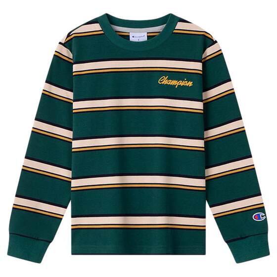 
Champion children's clothing for boys and girls spring new classic retro college striped cotton long-sleeved T-shirt
