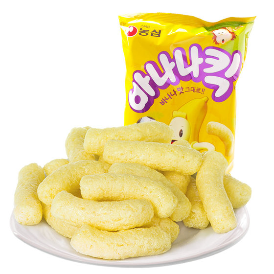 New Nongshim banana strips 75g bag imported from South Korea puffed sweet crispy strips large packaging snack snacks
